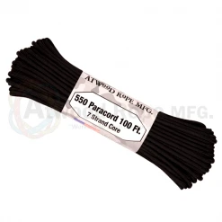 Bushcraft Atwood Rope Company 550 Paracord Black 30mtr