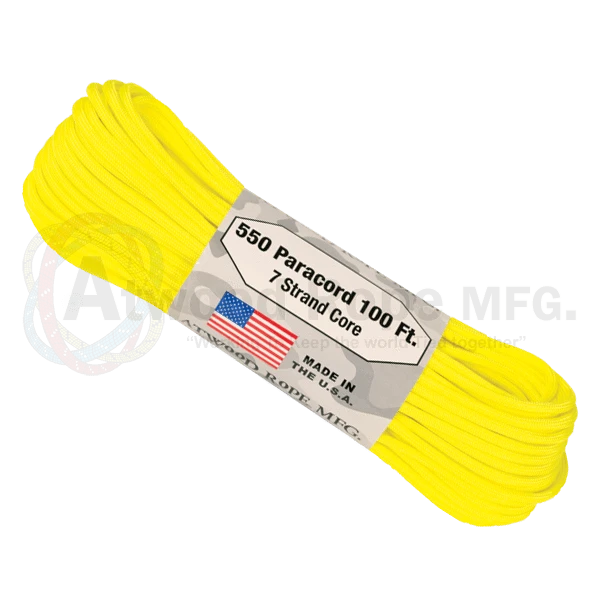 Bushcraft Atwood Rope Company 550 Paracord Neon Yellow 30mtr 3 Bushcraft Atwood Rope Company 550 Paracord Neon Yellow 30mtr