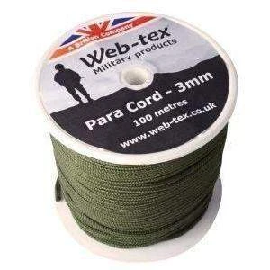Bushcraft Web-Tex Paracord Roll 100M Olive 3 Bushcraft Web-Tex Paracord Roll 100M Olive